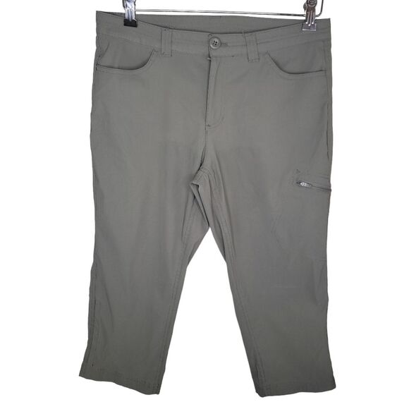 Eddie Bauer olive green cargo cropped Hiking pants size 8 - Picture 1 of 6